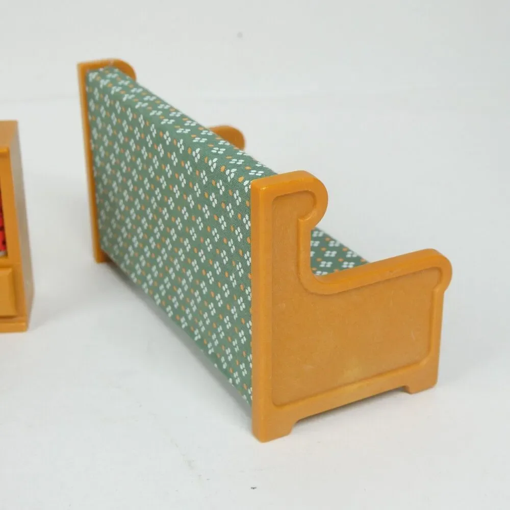 Calico Critters Bookshelf Books 1985 Green Sofa Couch Vintage Furniture Epoch